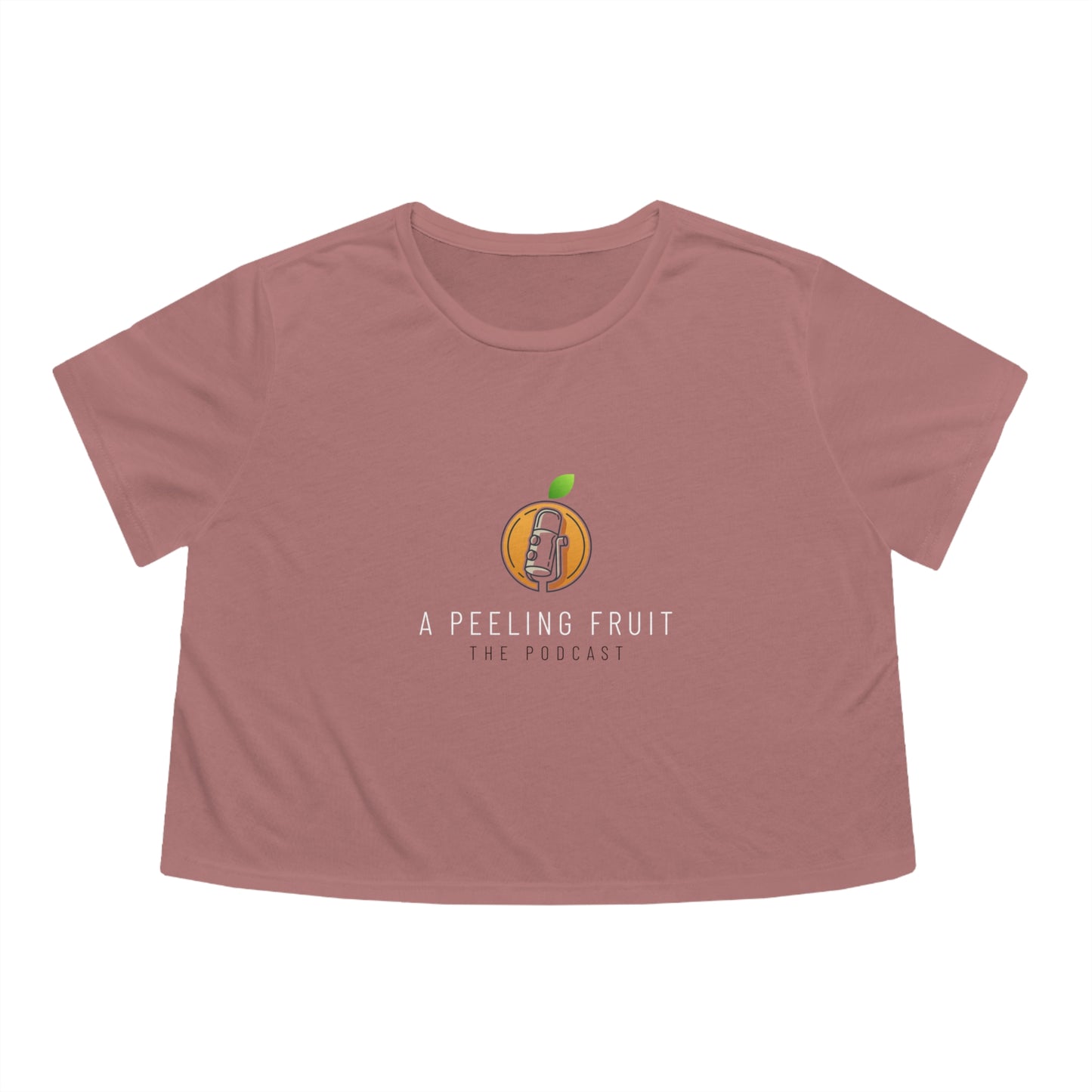 A Peeling Fruit Podcast Women's Flowy Cropped Tee
