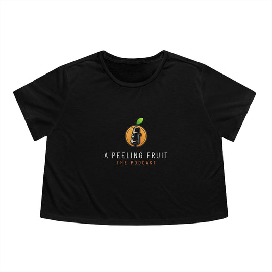 A Peeling Fruit Podcast Women's Flowy Cropped Tee